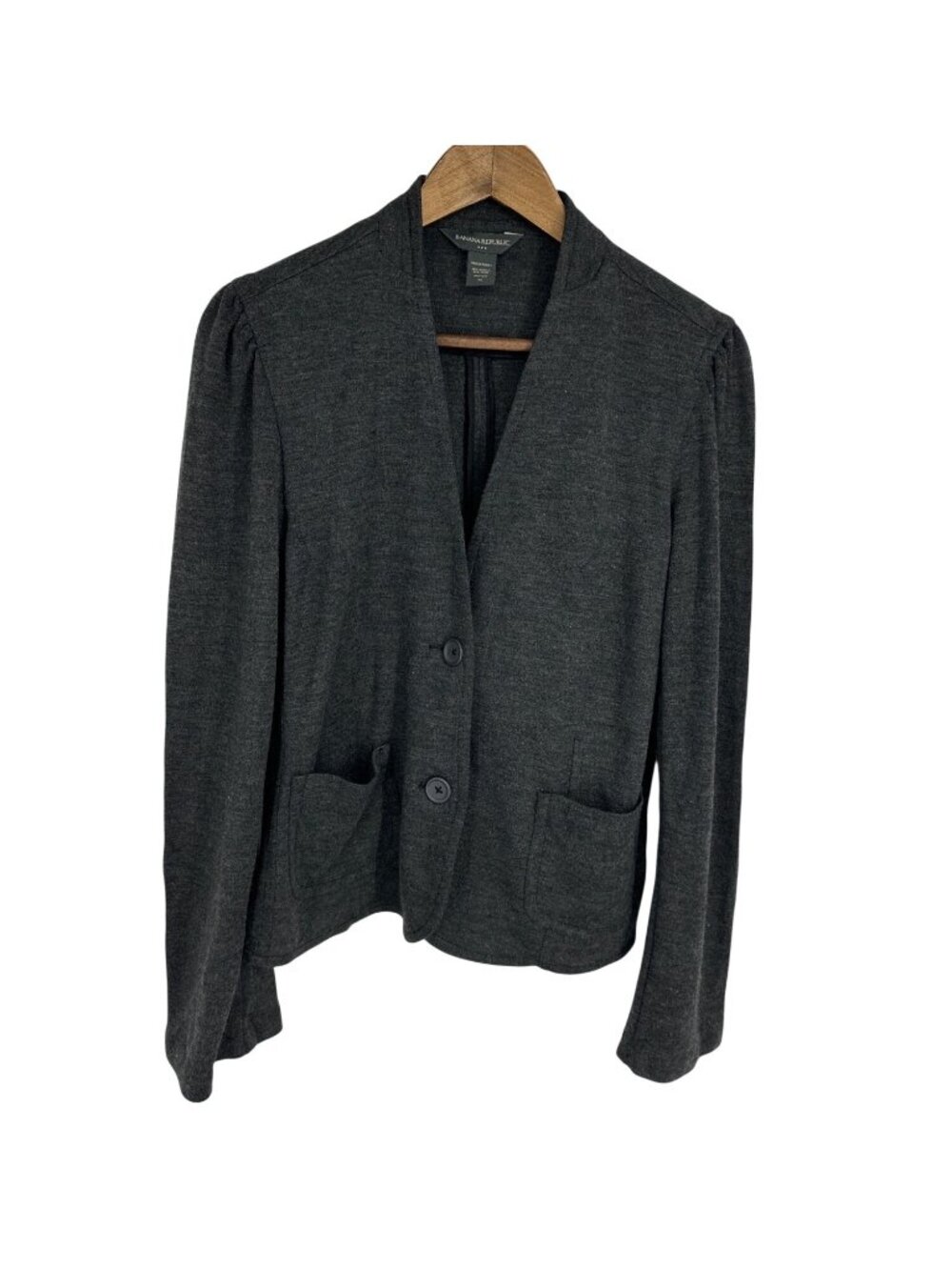 Banana Republic Gray Long Sleeve Button-Front Blazer Jacket Women's Size XL